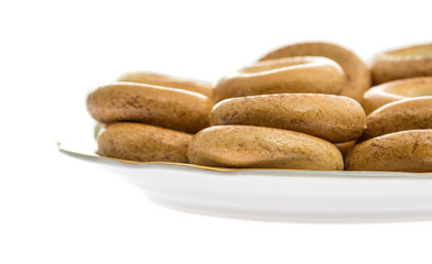 Bagels laid out on a plate