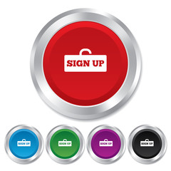 Sign up sign icon. Registration symbol.