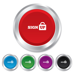 Sign up sign icon. Registration symbol.