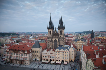 Fototapeta na wymiar Tyn Church at Old Town Square in Prague