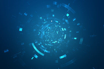 Abstract circular science fiction futuristic background