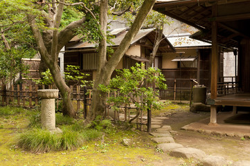 Houses in japaneese garden Sankei-en