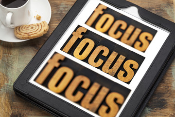 focus concept on digital tablet