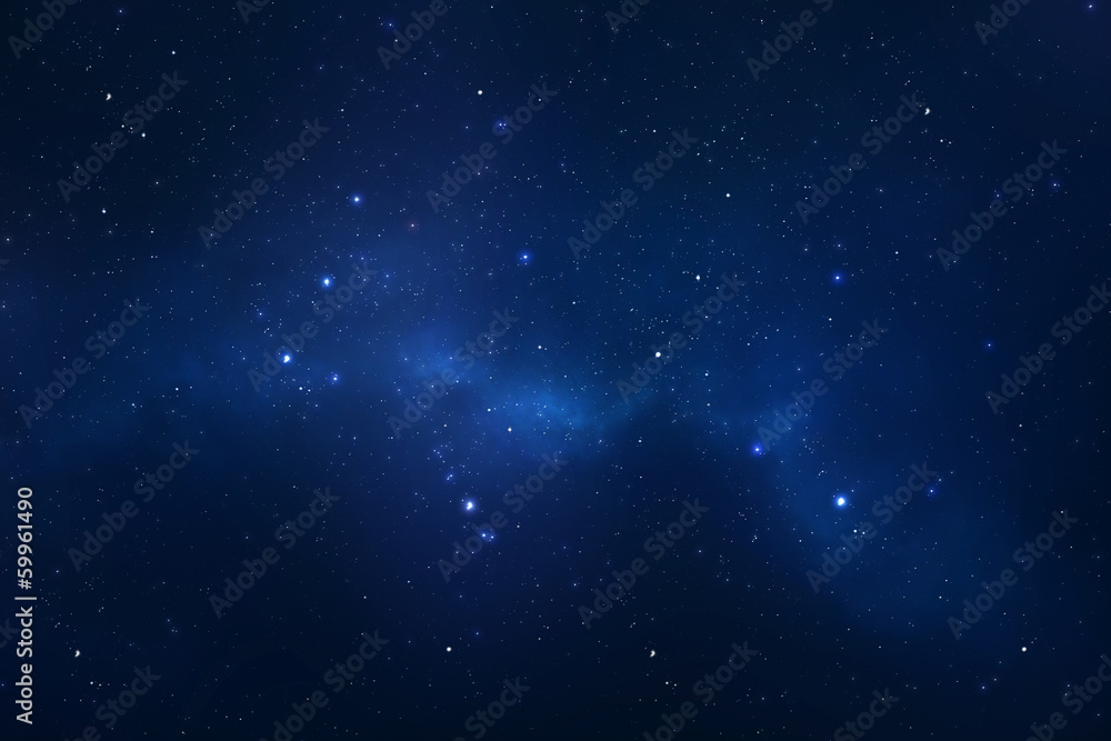 Wall mural deep blue night sky filled with stars and space dust