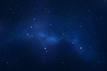 Fototapeta na wymiar Deep blue night sky filled with stars and space dust