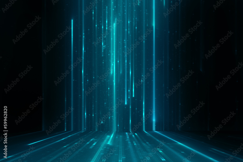 Wall mural Abstract data stream matrix like background