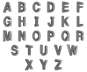 3D text over white background