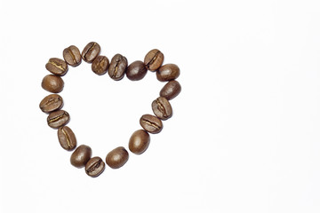 Coffee beans heart. Conceptual photo to Valentine's Day