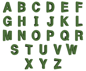 3D text over white background