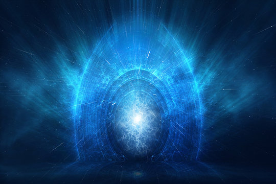 Time and space travel concept abstract background