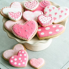 Valentine cookies - obrazy, fototapety, plakaty