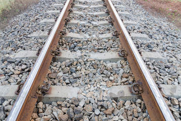 Close up on part of railroad track