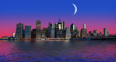 Manhattan at moon light