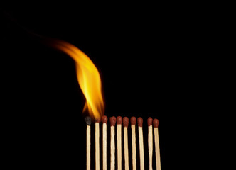 Burning matches