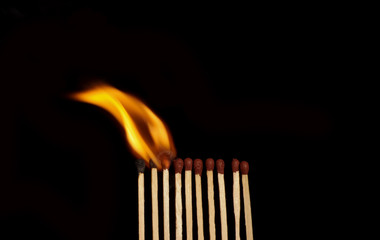 Burning matches