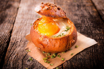 Bun and egg