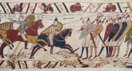 Bayeux tapestry - Norman invasion of England - obrazy, fototapety, plakaty