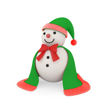 snowman in santa claus style