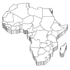 アフリカ　地図　シルエット
