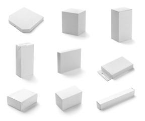 white box container template blank package