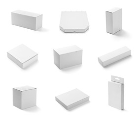 white box container template blank package