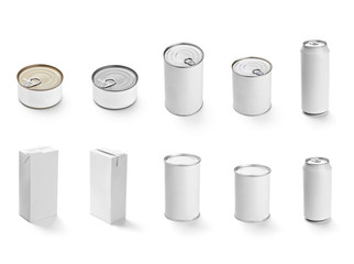 white box container template blank package