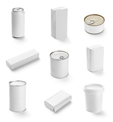 white box container template blank package