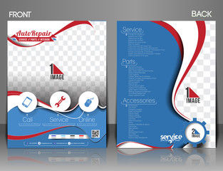 Automobile Center Flyer, Magazine Cover & Poster Template
