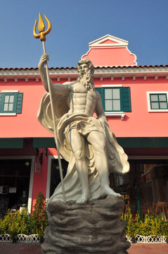 Detail of the statue of Poseidon at venezia hua hin