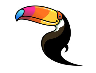 Toucan with a colourful beak © Vector Tradition