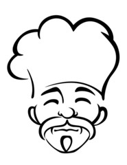 Old japanese chef with a goatee and moustache