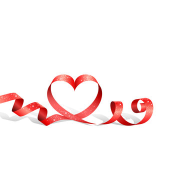 Red ribbon with heart
