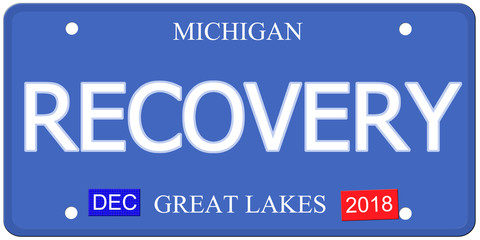 Recovery Imitation Michigain License Plate