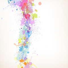 Vector Illustration of an Abstract Music Background with Notes