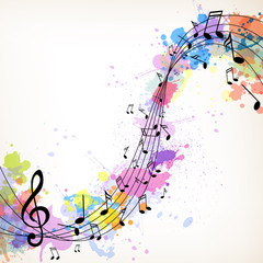 Vector Illustration of an Abstract Music Background with Notes - 59972467