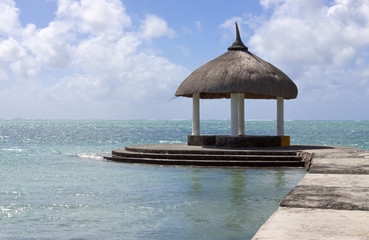 kiosque de paille, île Mauirce