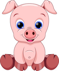 Obraz na płótnie Canvas baby pig cartoon