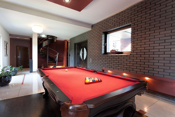 Red pool table