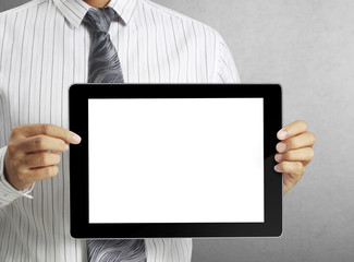 touch- tablet in hands