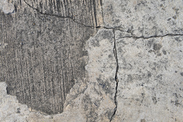 Cracked concrete texture closeup background.