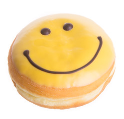 donut. happy face donut on background