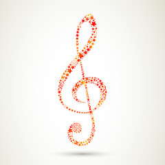 Vector Illustration of an Abstract Colorful Clef