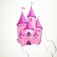 Naklejka premium Vector Illustration of a Cartoon Castle