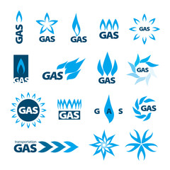 Fototapeta na wymiar collection of vector logos of natural gas