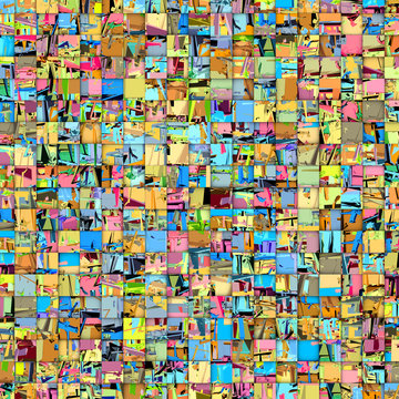 abstract tile mosaic backdrop in multiple color © johnjohnson