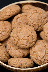 biscotti cookies in a bowl, close-up