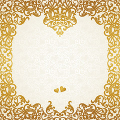 Vector baroque frame in Victorian style. Element for design.