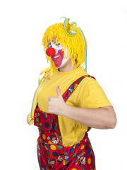 Fototapeta premium Clown zeigt Daumen hoch