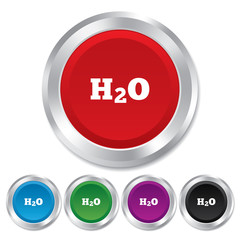 H2O Water formula sign icon. Chemistry symbol.