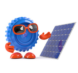 Fototapeta premium Plastic cog has a new solar panel